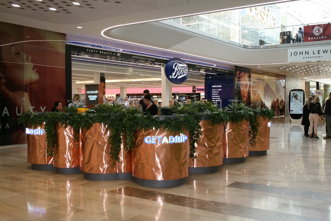 The Get A Drip Clinic in Westfield in the middle os a shopping center