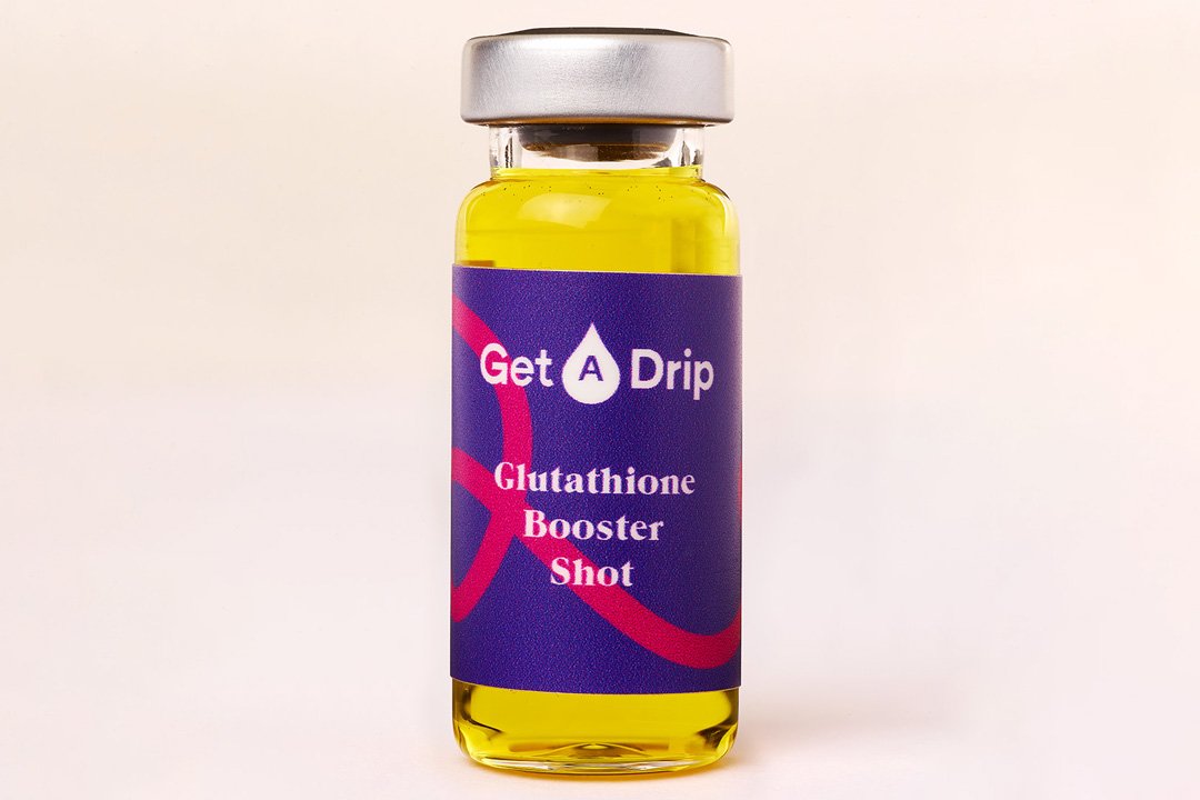 Glutathion Booster Shot met heldere achtergrond