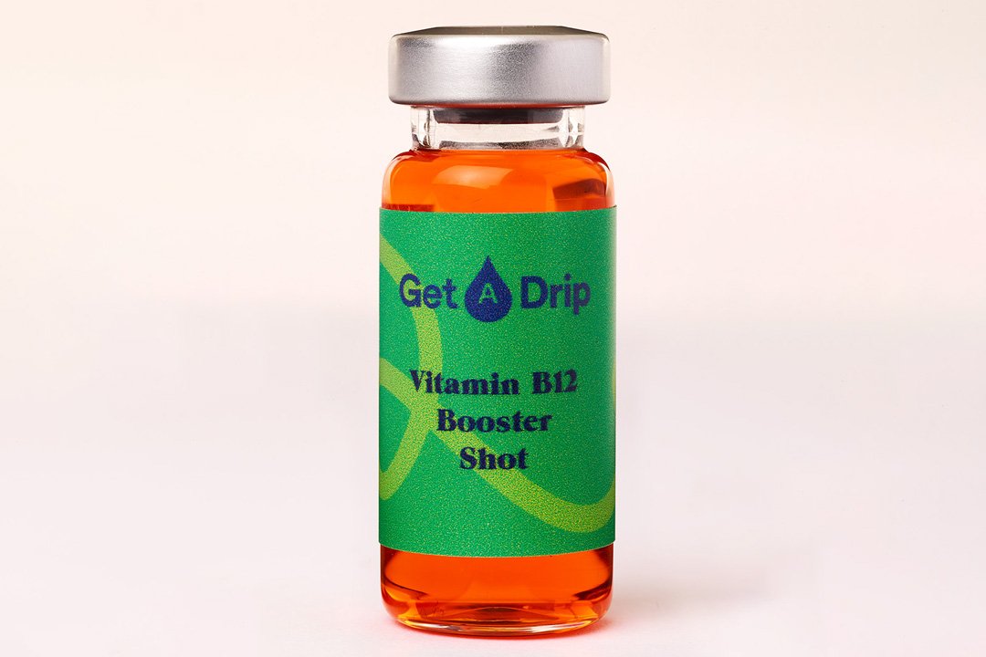Vitamin B12 Booster Shot with clear background